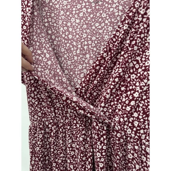 Y2K‎ Sundress Vintage Wrap Summer Dress ditzy Floral Red  tie back babydoll 1X - Picture 4 of 13